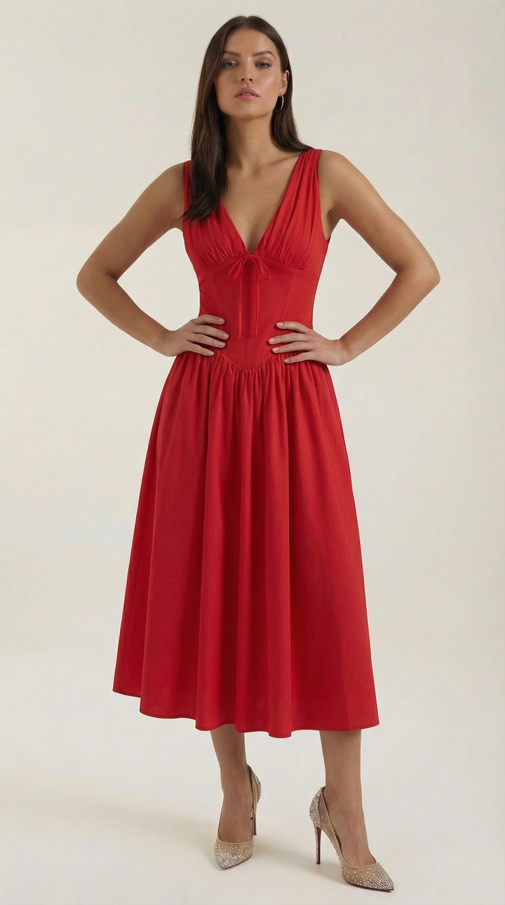 Cassiopeia Midi Plunge Dress