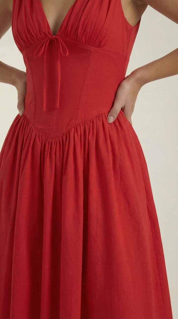 Cassiopeia Midi Plunge Dress