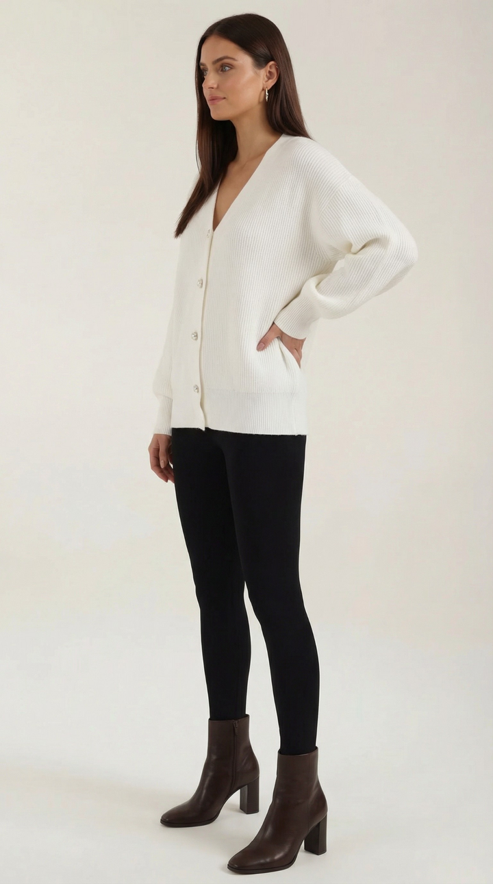 Cindy Pearl Button Knit Cardigan