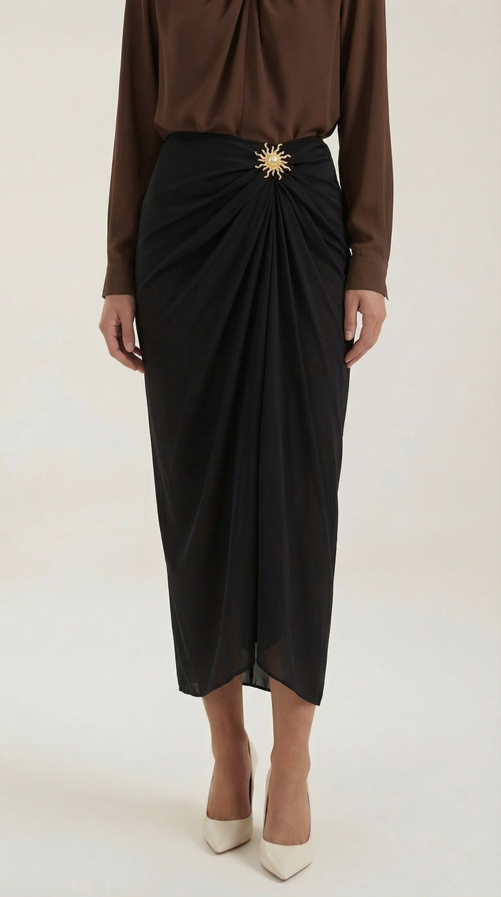 Cleo Ruched Midi Skirt
