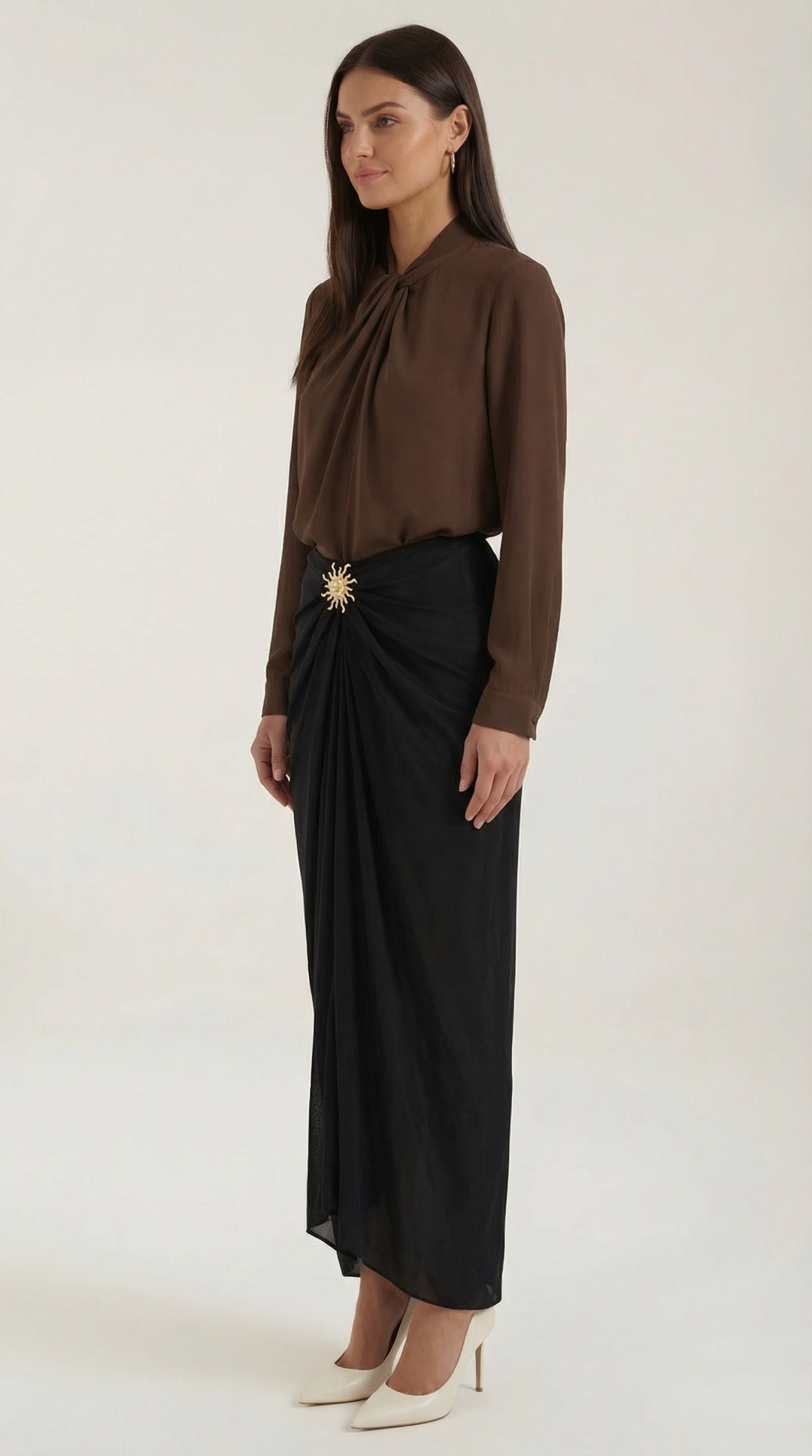 Cleo Ruched Midi Skirt