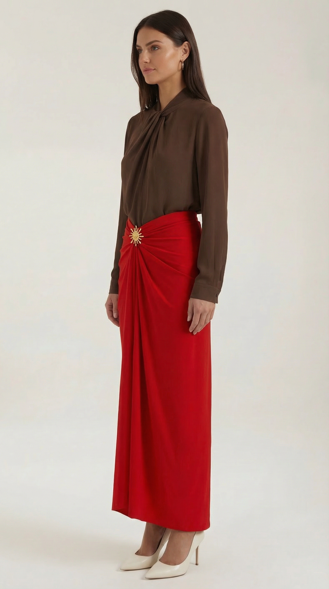 Cleo Ruched Midi Skirt