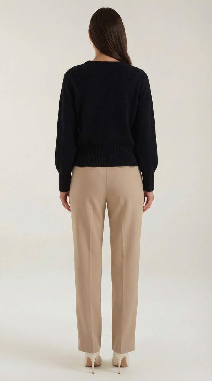 Crystal Cinched Knit Sweater