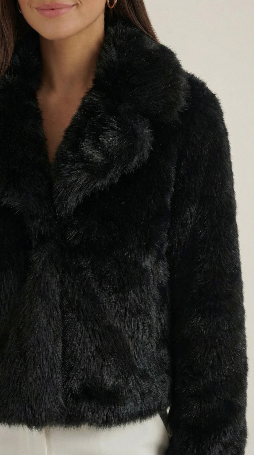 Debra Black Faux Fur Jacket