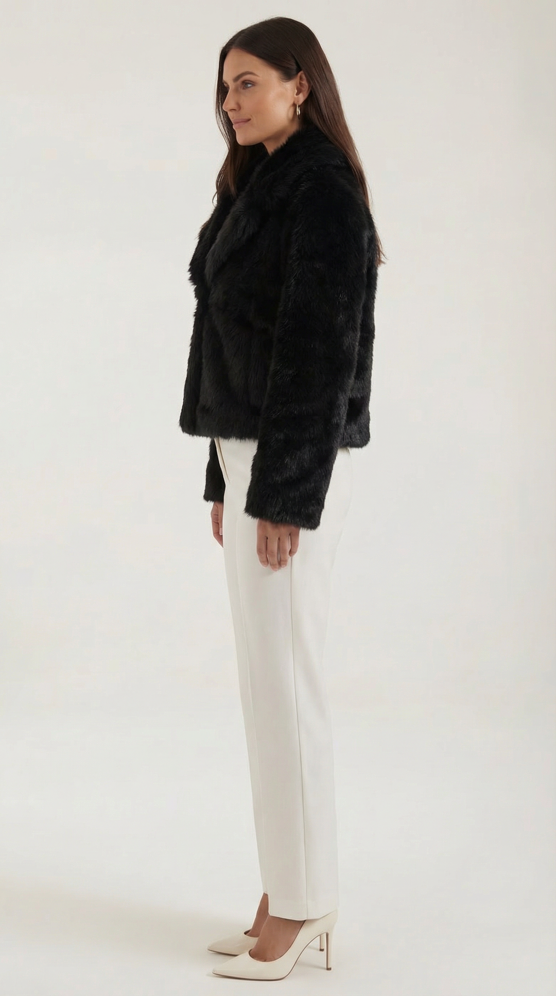 Debra Black Faux Fur Jacket