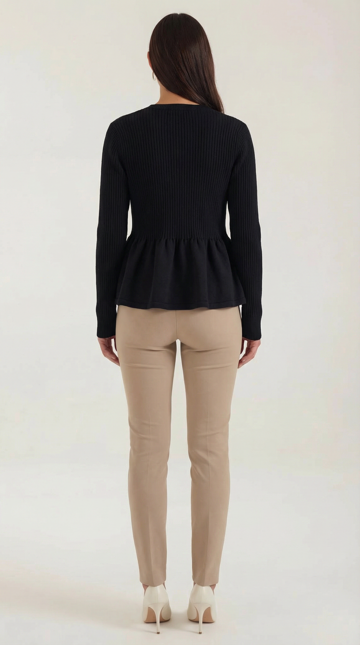 Diana Buttoned Peplum Cardigan