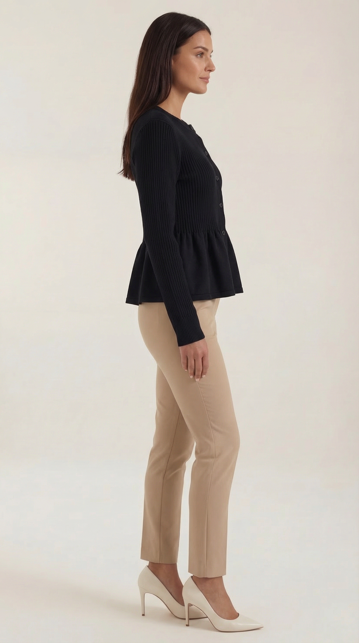 Diana Buttoned Peplum Cardigan