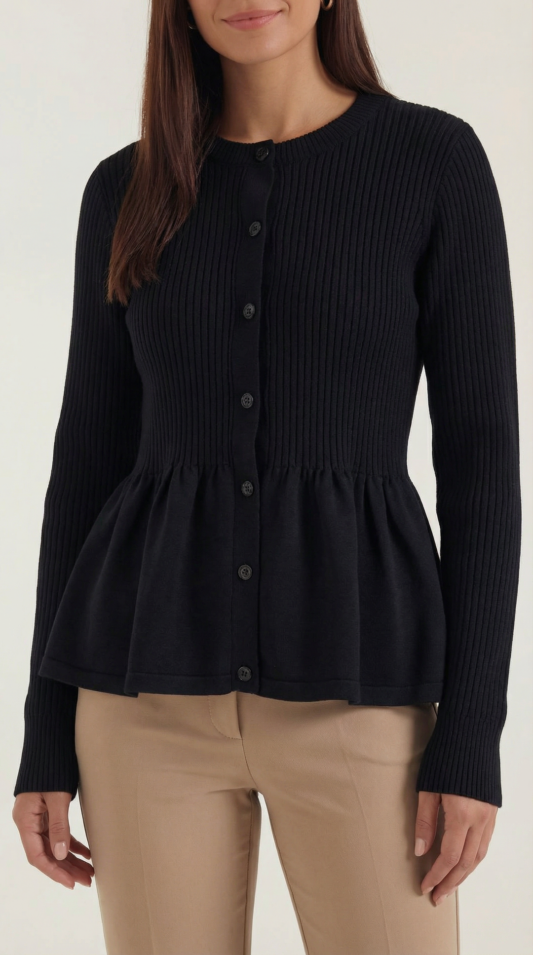 Diana Buttoned Peplum Cardigan