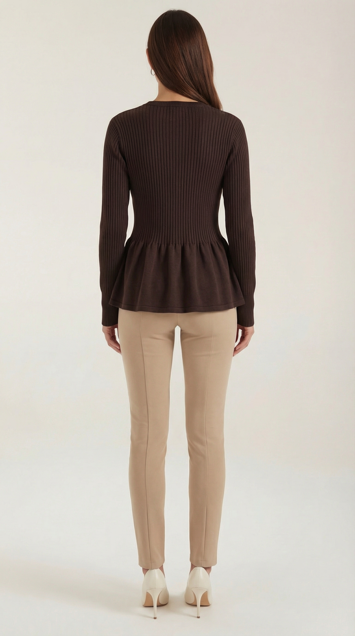 Diana Buttoned Peplum Cardigan