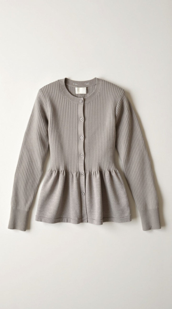Diana Buttoned Peplum Cardigan