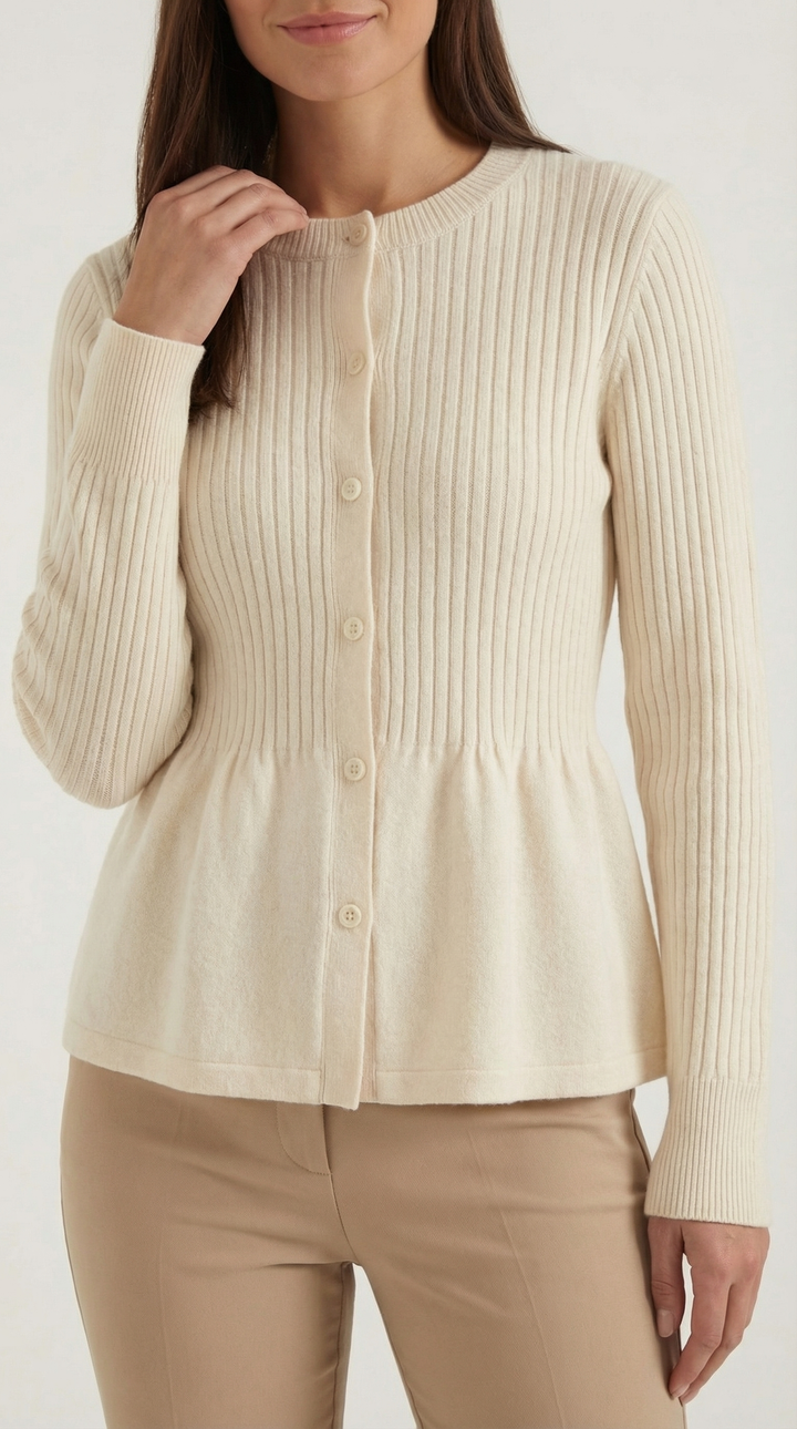 Diana Buttoned Peplum Cardigan