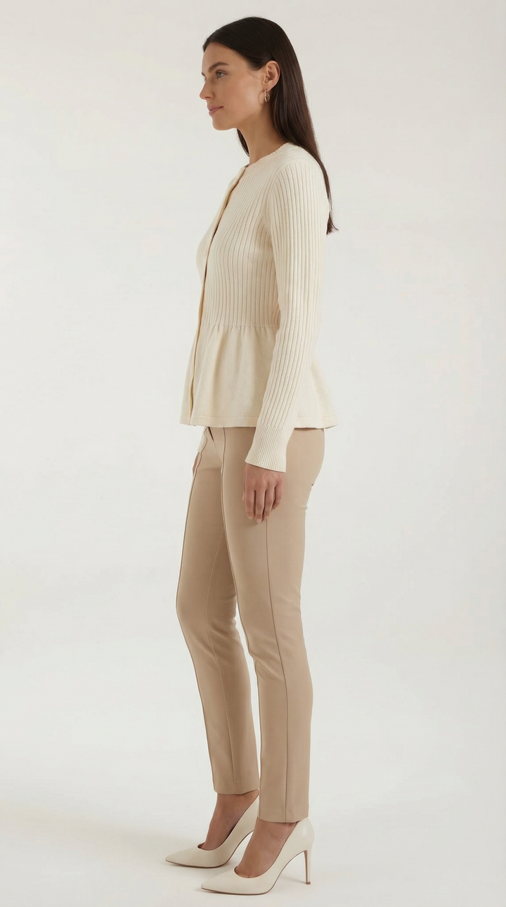 Diana Buttoned Peplum Cardigan