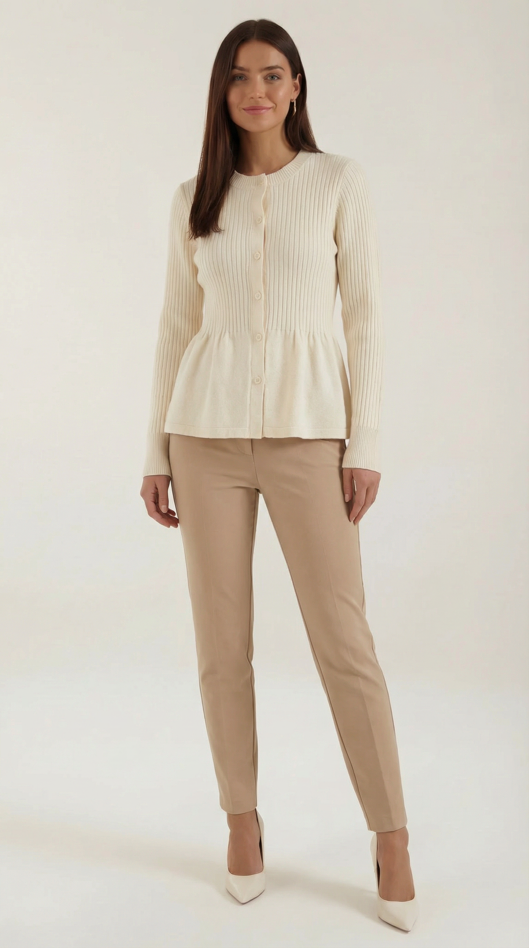 Diana Buttoned Peplum Cardigan