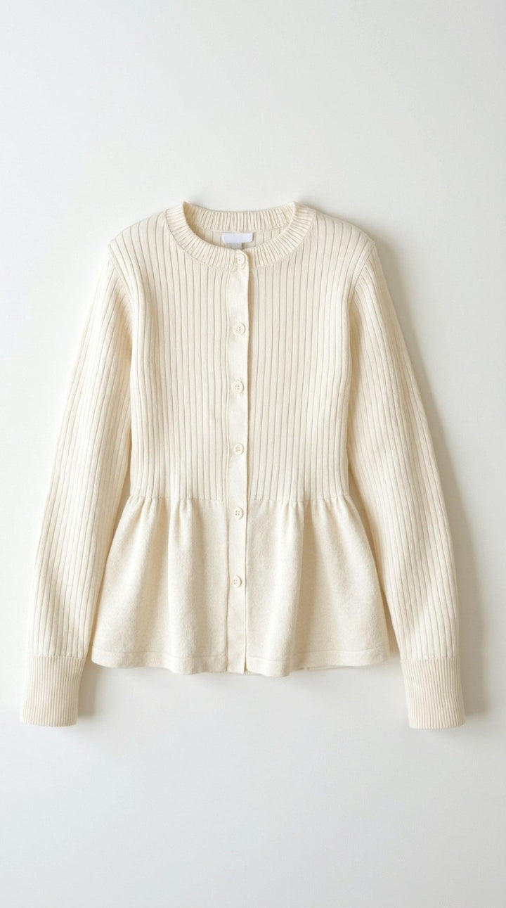 Diana Buttoned Peplum Cardigan
