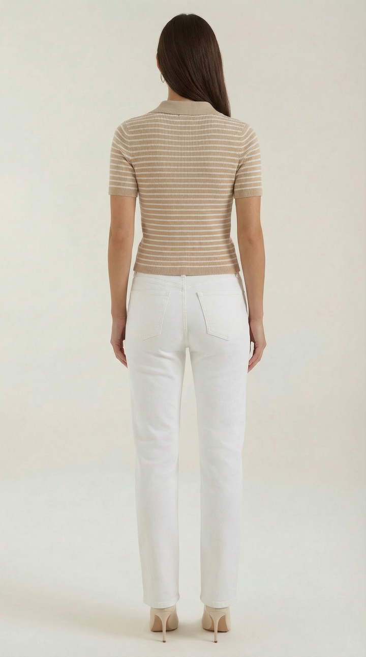 Edith Striped Polo Top