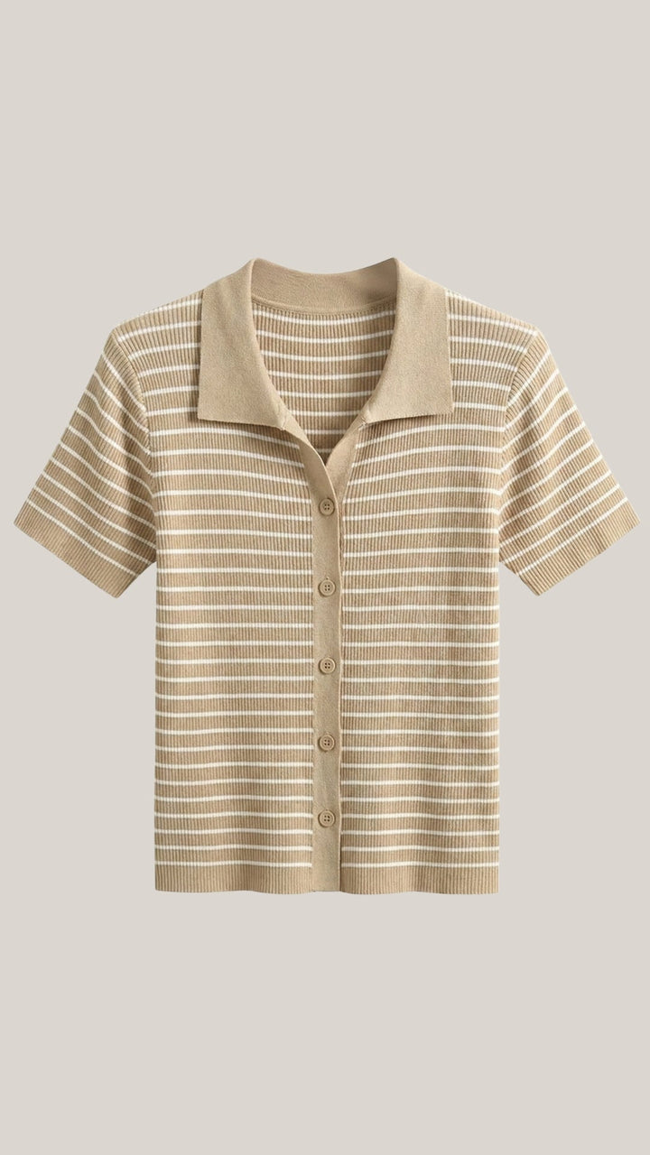 Edith Striped Polo Top