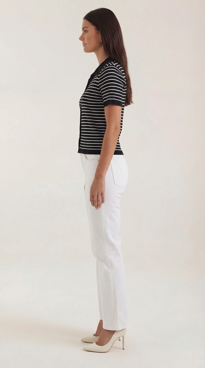 Edith Striped Polo Top