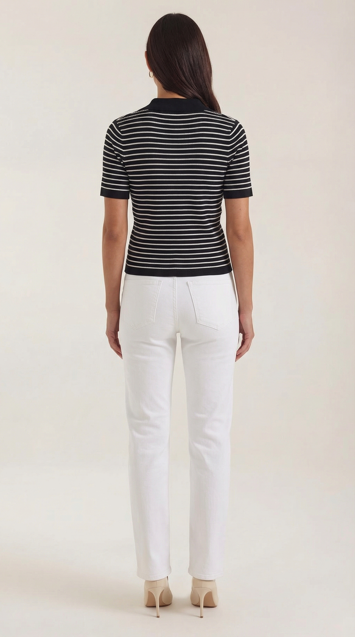 Edith Striped Polo Top