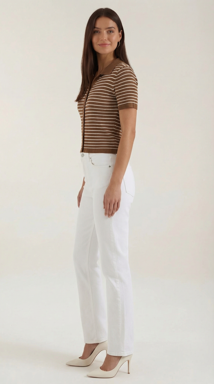 Edith Striped Polo Top