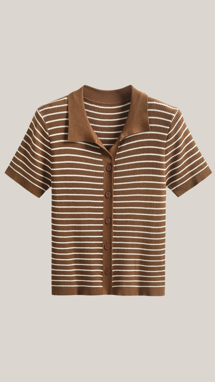 Edith Striped Polo Top