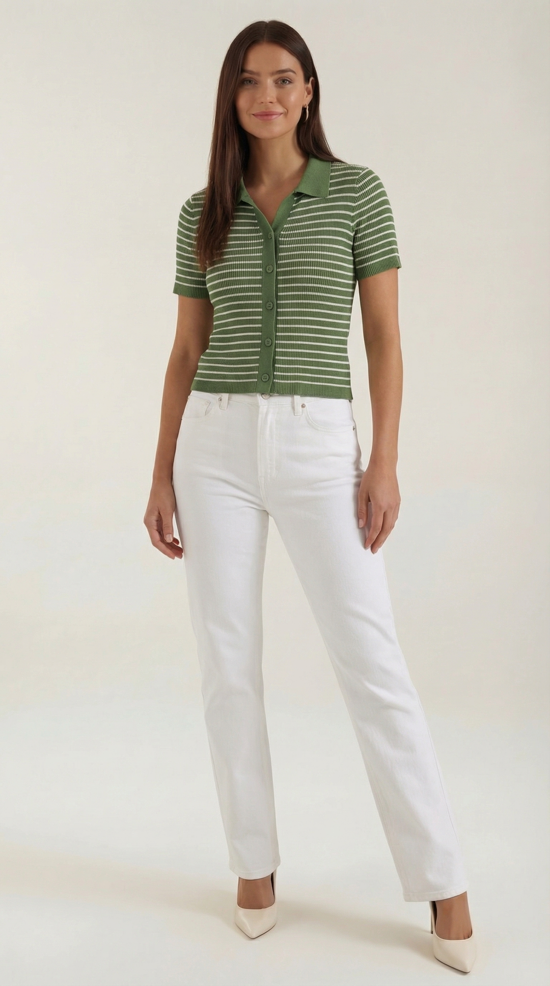 Edith Striped Polo Top