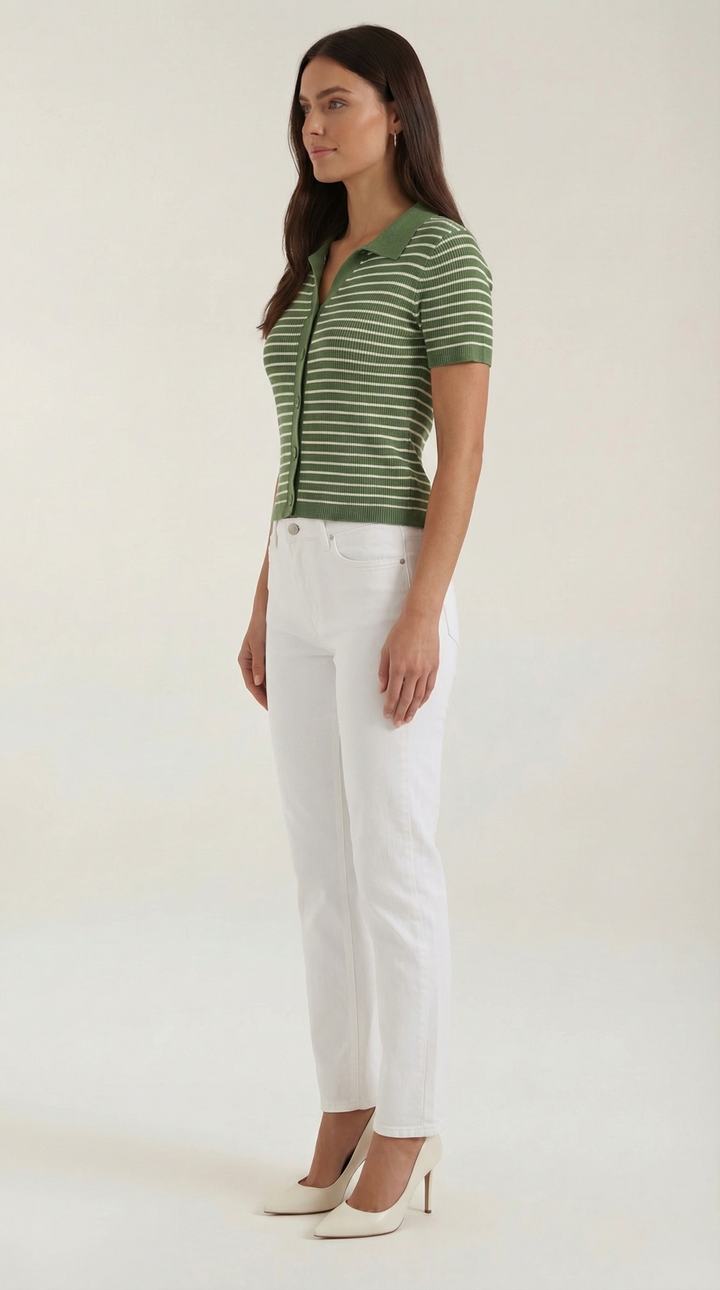 Edith Striped Polo Top