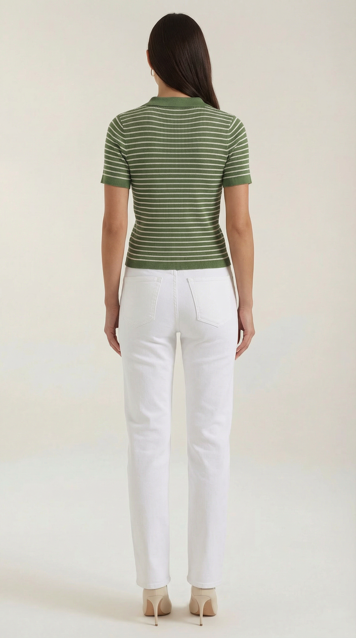Edith Striped Polo Top