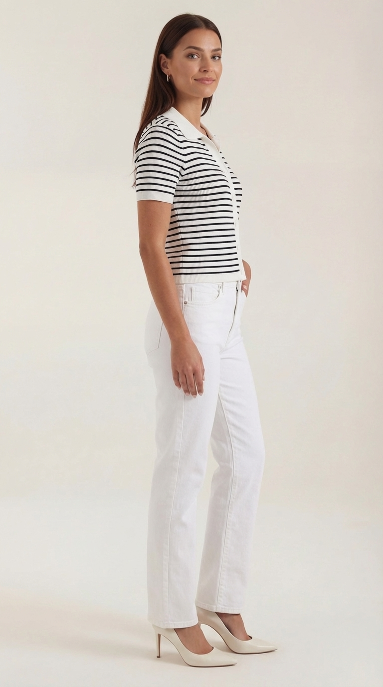 Edith Striped Polo Top