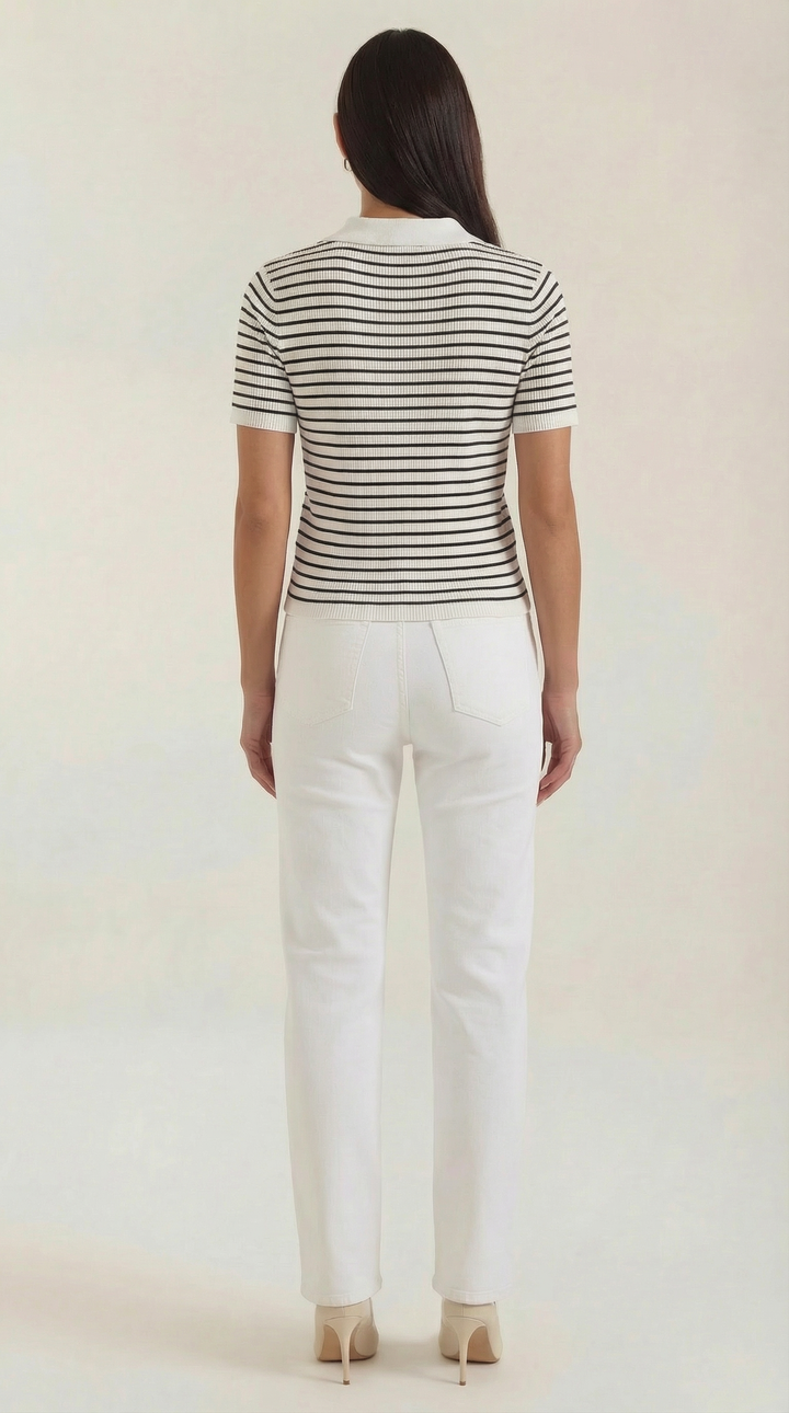 Edith Striped Polo Top