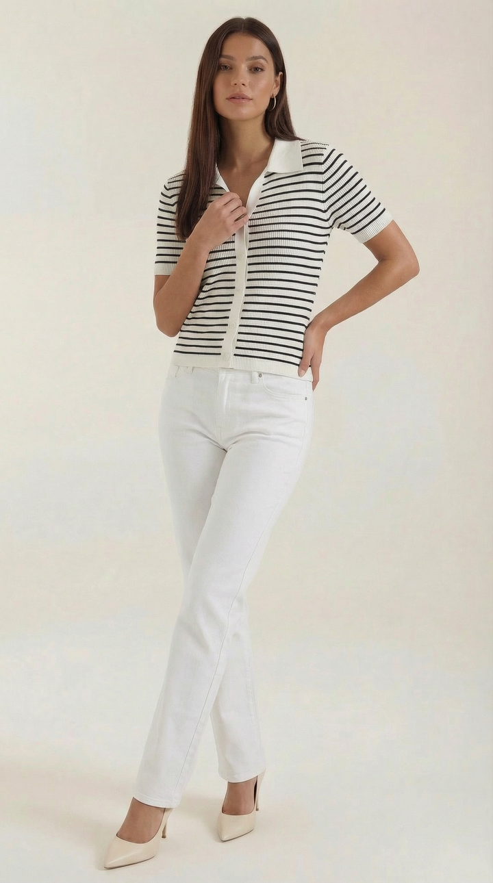 Edith Striped Polo Top