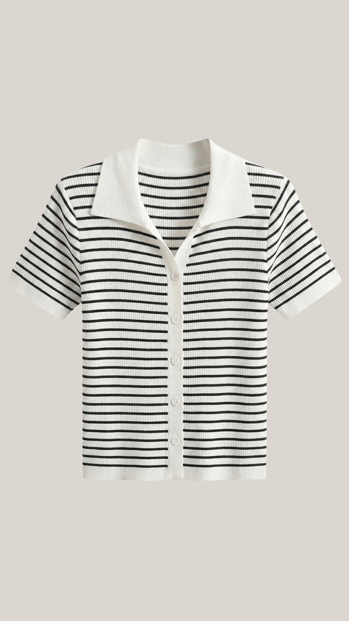 Edith Striped Polo Top