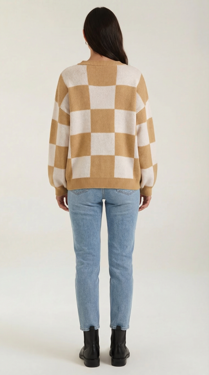 Emma Checkered Knit Sweater