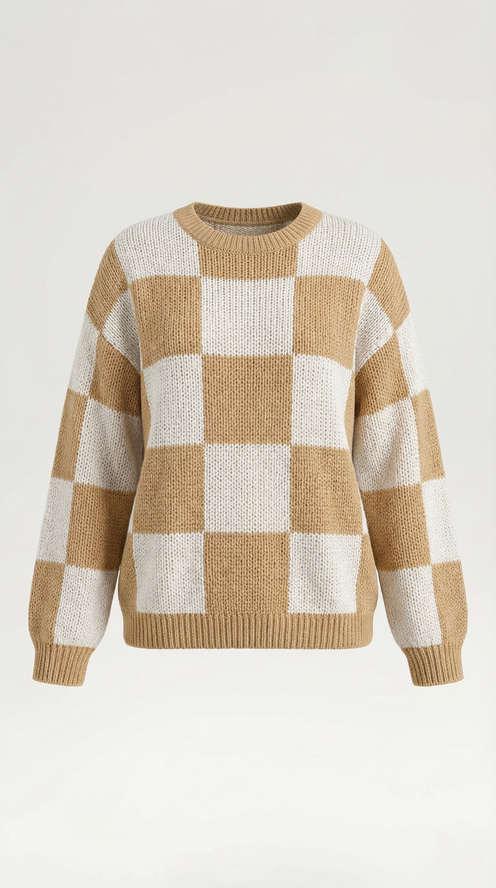 Emma Checkered Knit Sweater