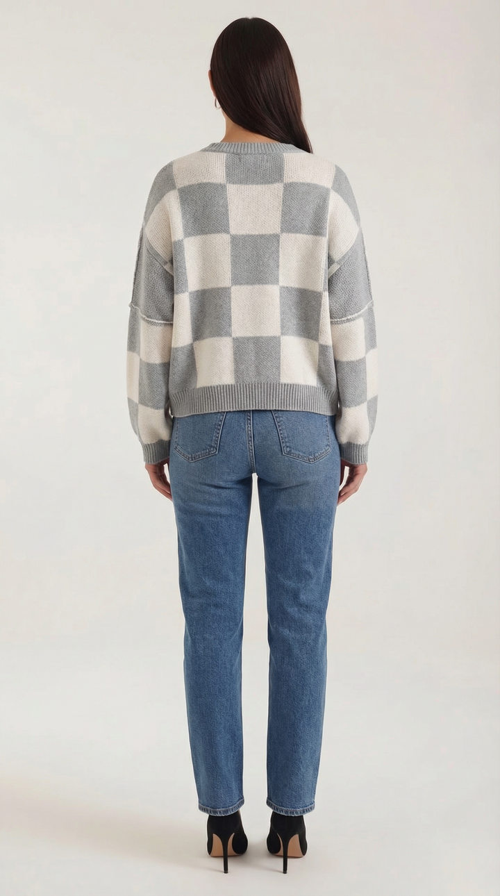 Emma Checkered Knit Sweater