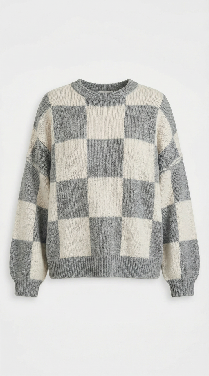 Emma Checkered Knit Sweater