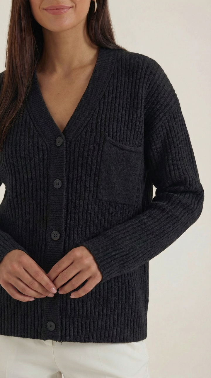 Frances Oversized Ribbed Knit Cardigan