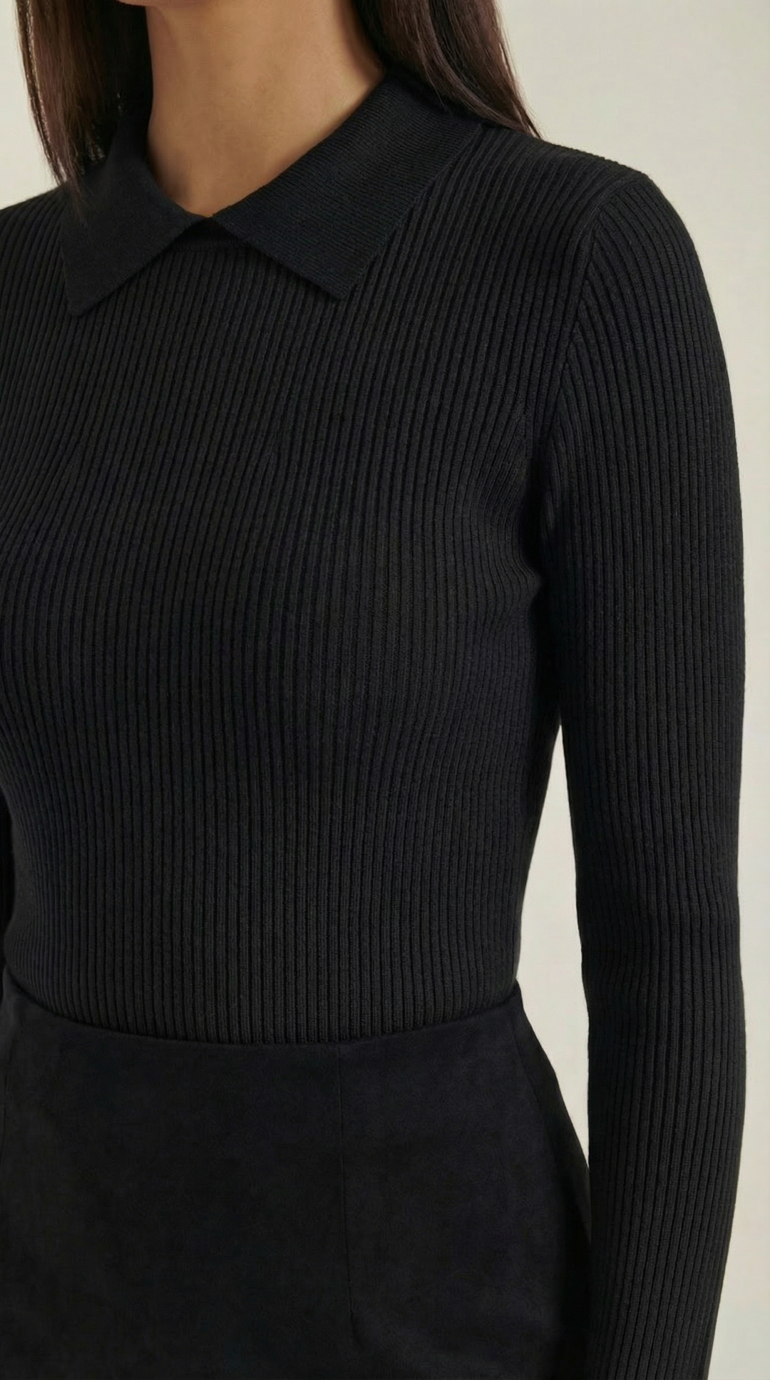 Gail Collared Long Sleeve Knit Top