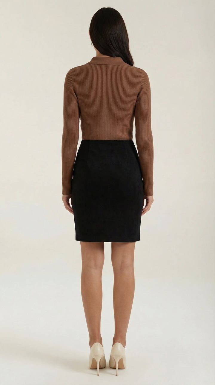 Gail Collared Long Sleeve Knit Top