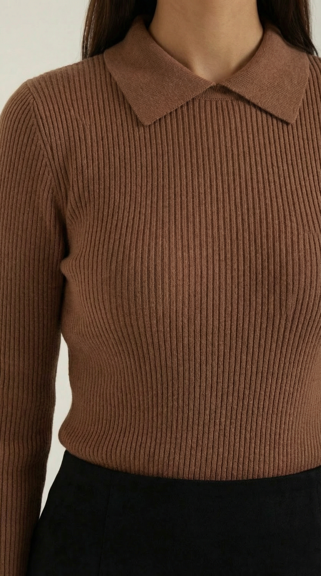 Gail Collared Long Sleeve Knit Top