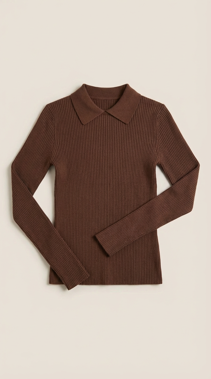 Gail Collared Long Sleeve Knit Top