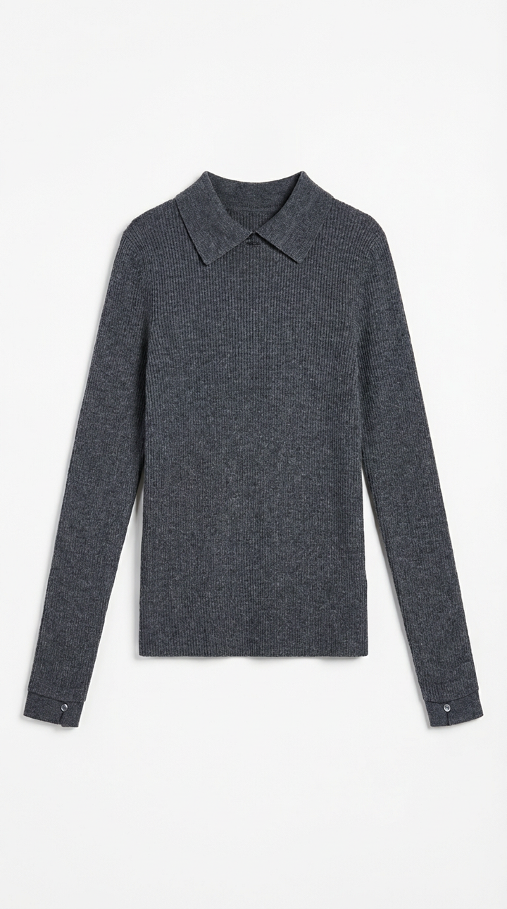 Gail Collared Long Sleeve Knit Top