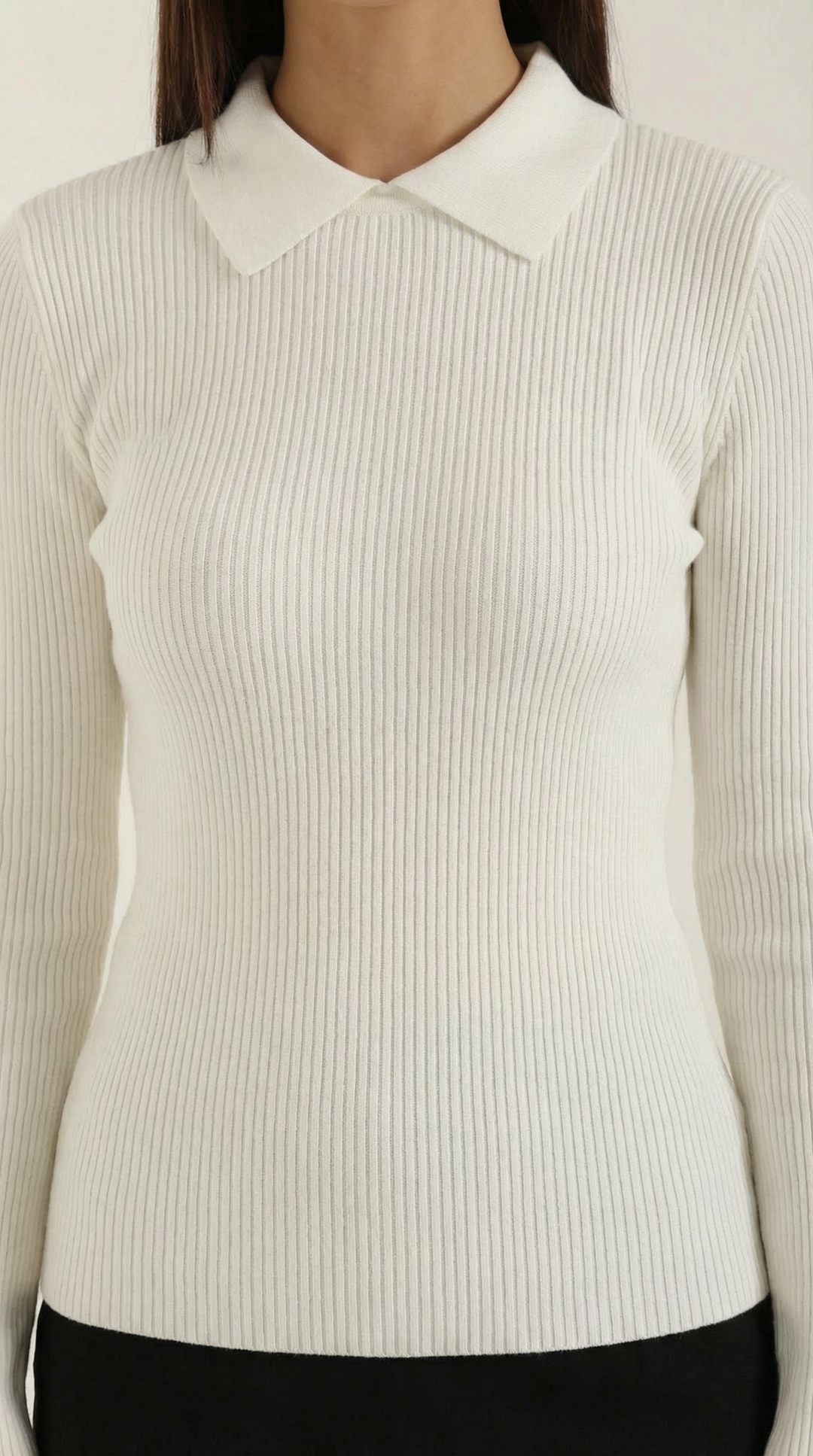 Gail Collared Long Sleeve Knit Top