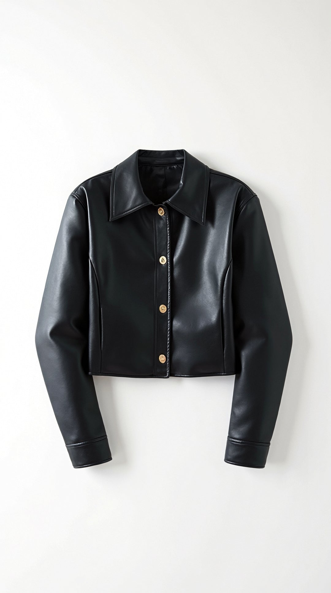 Heather Cropped Faux Leather Jacket