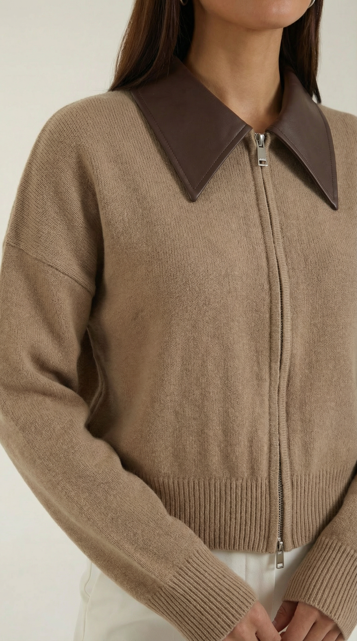 Irene Collared Crop Cardigan