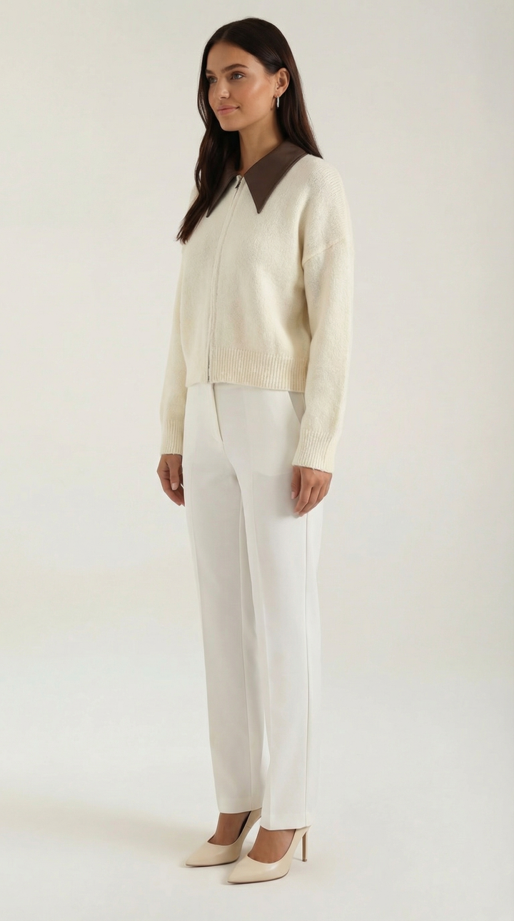 Irene Collared Crop Cardigan