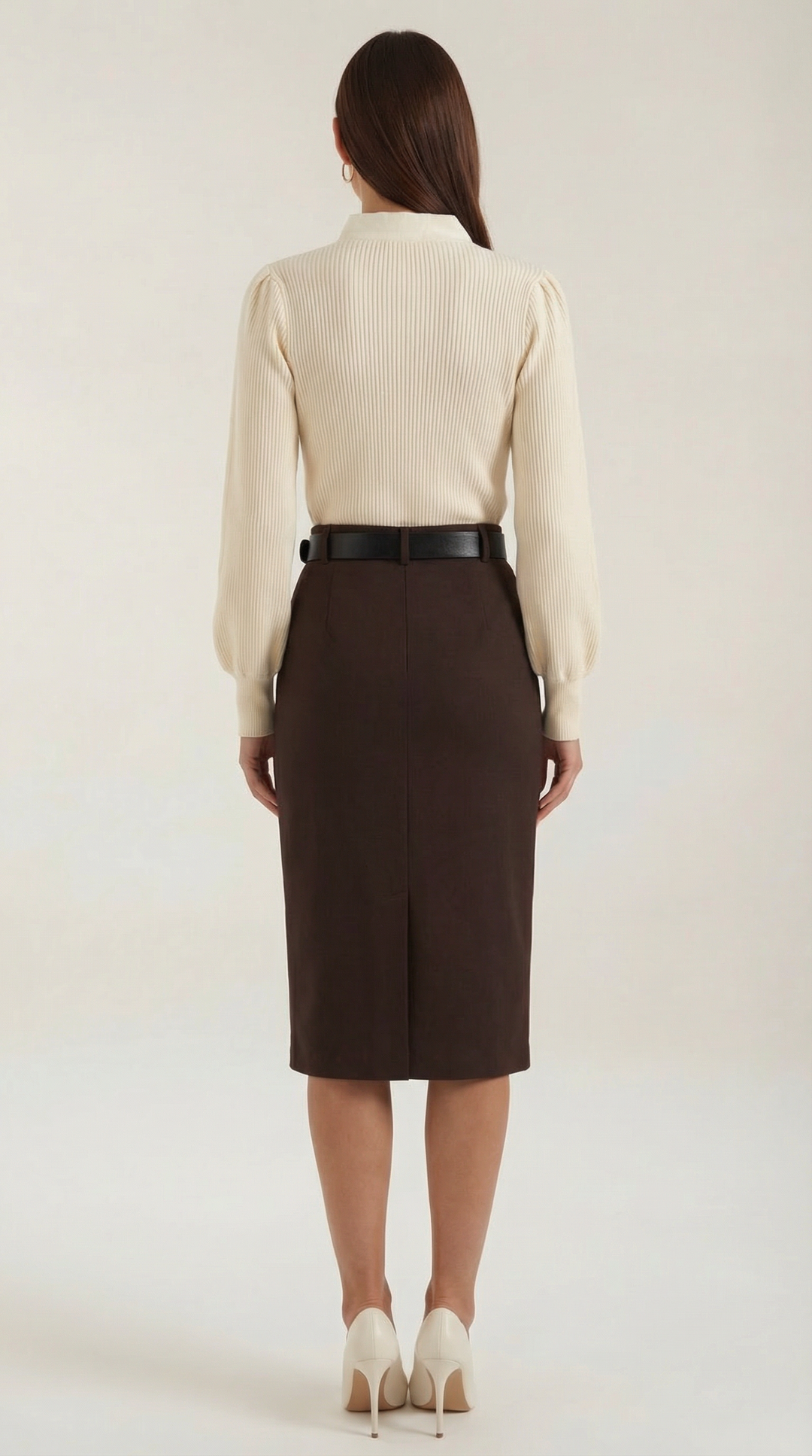 Jacqueline Ribbed Bow Neck Tie Sweater