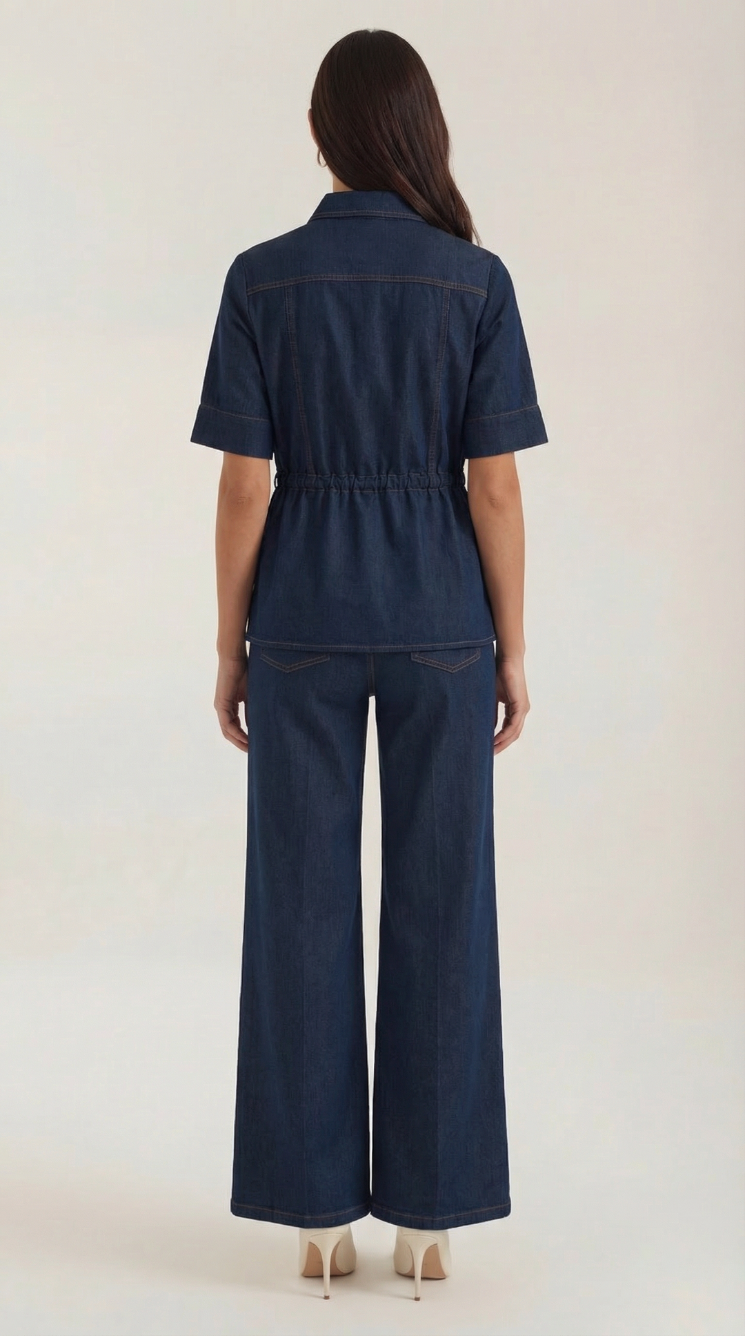 Jade Denim Wide-Leg Pants