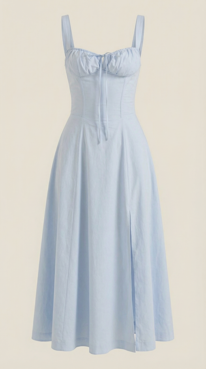 Jade Lace Up Midi Dress