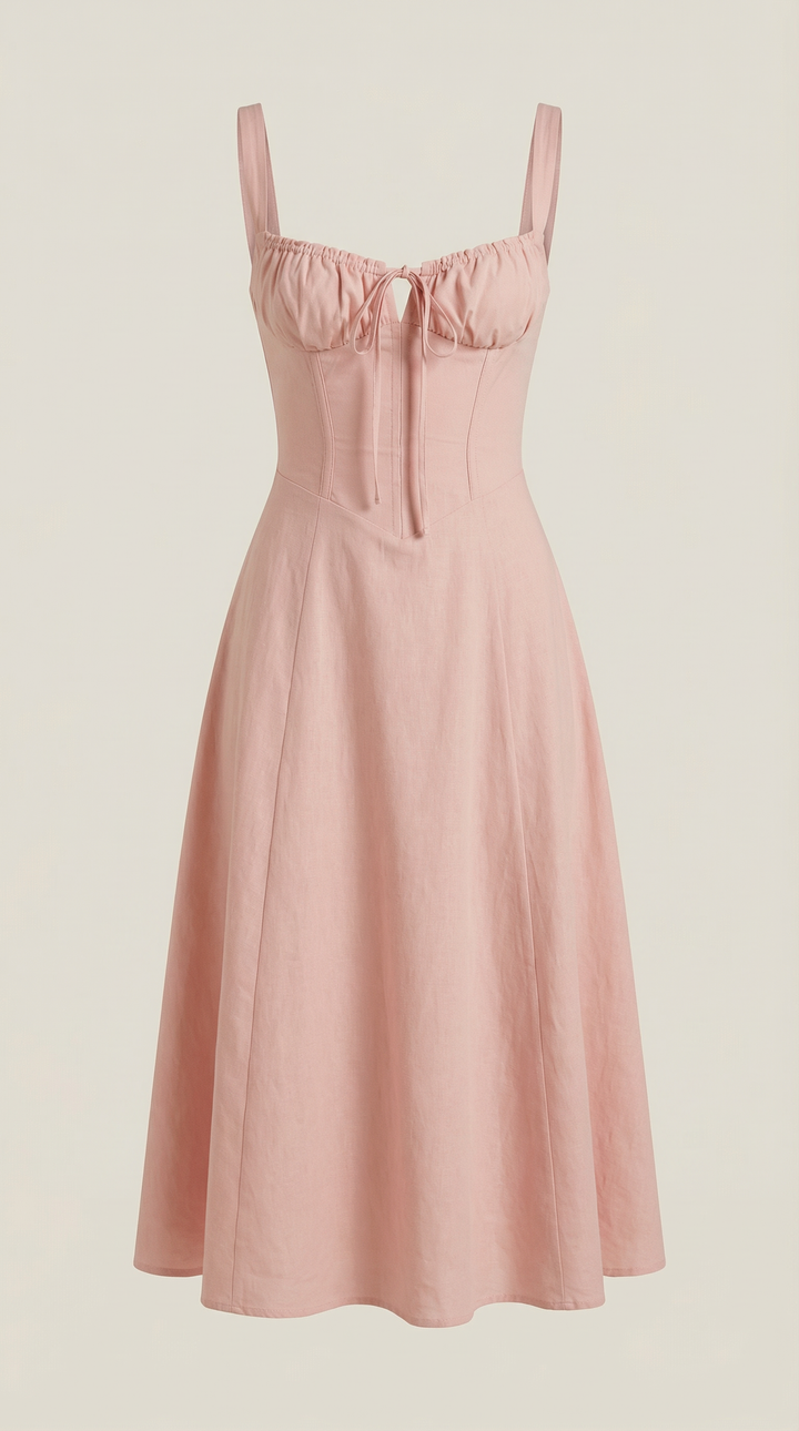 Jade Lace Up Midi Dress