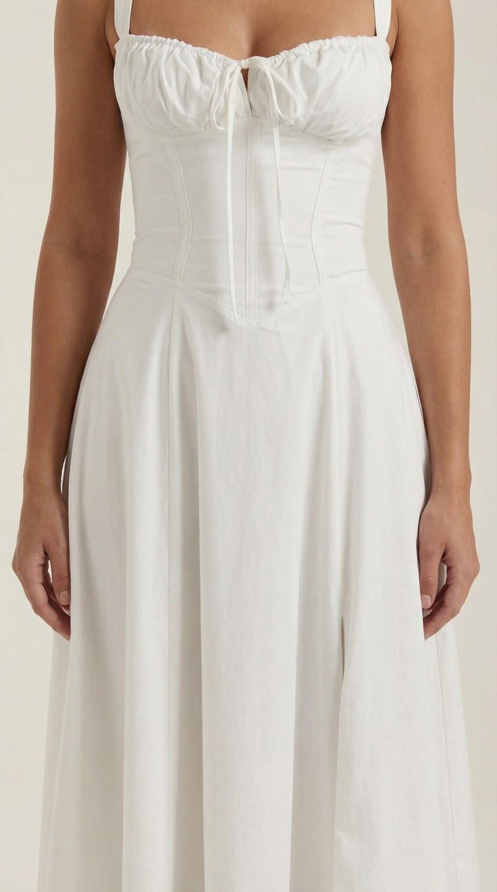 Jade Lace Up Midi Dress